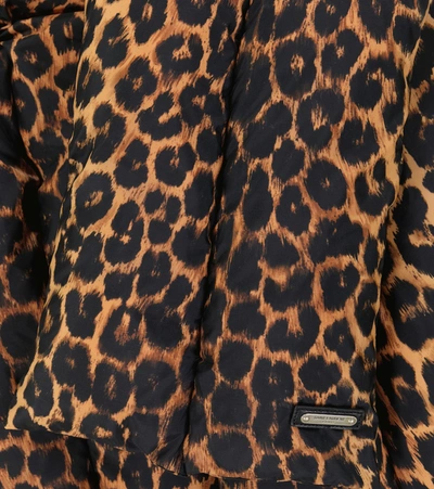 Shop Saint Laurent Leopard-print Scarf In Brown