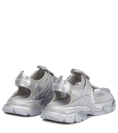 Shop Balenciaga Track Sandals In Silver