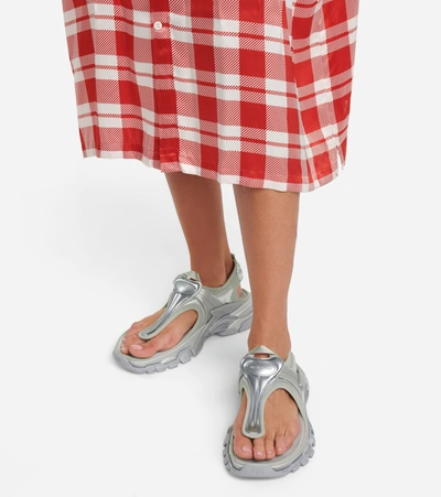 Shop Balenciaga Track Sandals In Silver