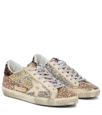 Golden Goose Gold Superstar Glitter Leather Sneakers Modesens