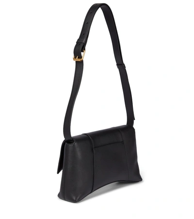 Shop Balenciaga Downtown Leather Shoulder Bag In Black