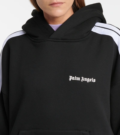 Shop Palm Angels Logo Cotton Jersey Hoodie In Black