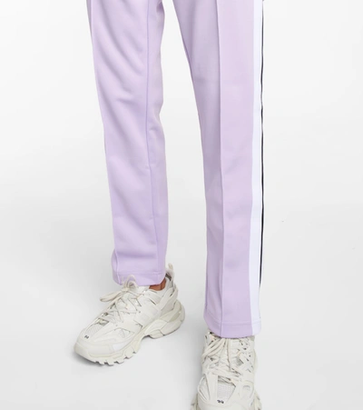 Shop Palm Angels Technical Jersey Trackpants In Purple