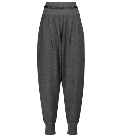 Shop The Row Dado Belted Cashmere And Silk Pants In Grey