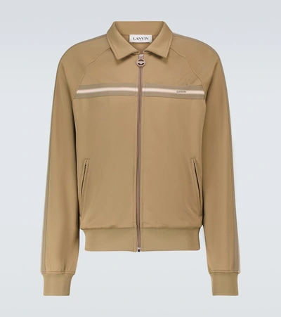 Shop Lanvin Technical Zipped Track Jacket In Beige