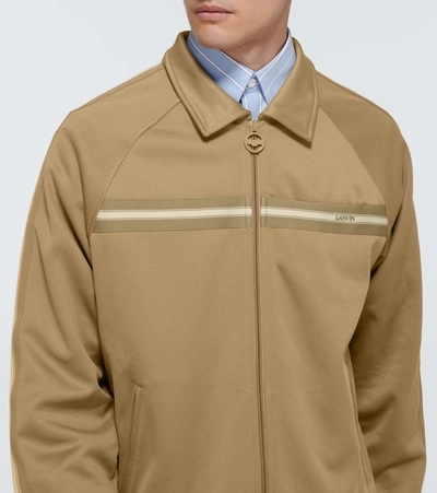 Shop Lanvin Technical Zipped Track Jacket In Beige