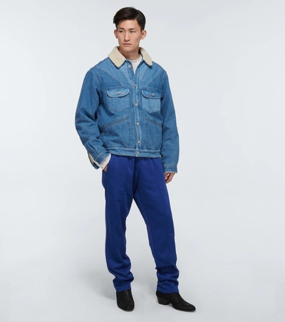 Shop Isabel Marant Inays Cotton-blend Sweatpants In Blue
