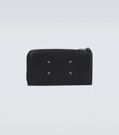 Shop Maison Margiela Long Zipped Leather Wallet In Black