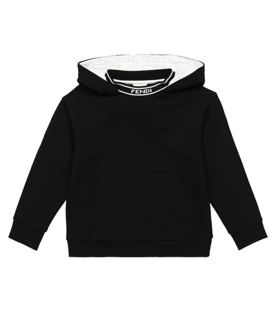 Shop Fendi Cotton Hoodie In Black