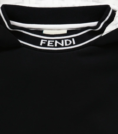 Shop Fendi Cotton Hoodie In Black