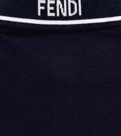 Shop Fendi Cotton Polo Shirt In Blue