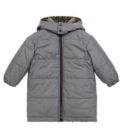 Shop Fendi Reversible Ff Puffer Coat In Multicoloured