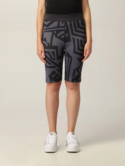 Shop Mcq By Alexander Mcqueen Short Icon In Dust By Mcq Leggings With Graphic Print In Black