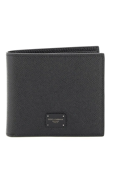 Shop Dolce & Gabbana Bifold Wallet In Dauphine Calfskin In Nero (black)