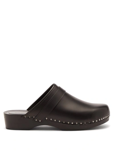 Thalie Studded Leather Clogs In Black