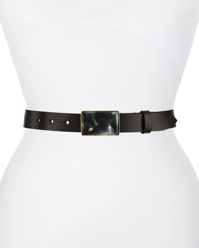 Shop Isabel Marant Asher Leather Belt In Faded Black