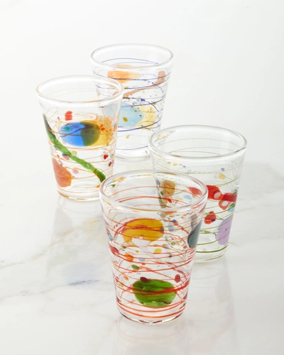 Shop Massimo Lunardon Multicolor Swirl Water Glasses, Set Of 4
