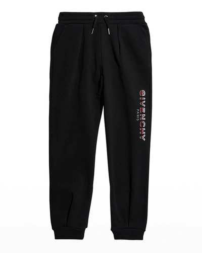 Shop Givenchy Girls' Logo Jogger Pants With Pleats In 09b Black