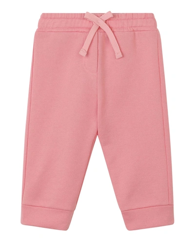 Shop Dolce & Gabbana Girl's Logo Bow Jogger Pants In F0660 Pink Confet