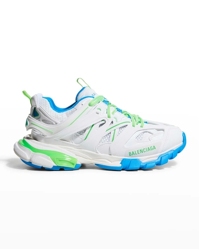 Shop Balenciaga Track Sneakers In White Green Blue