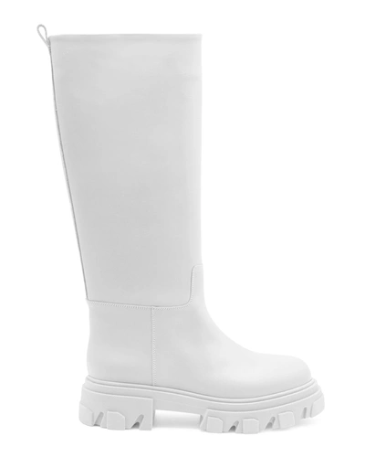 Shop Gia X Pernille Tubular Leather Lug-sole Moto Boots In Off White