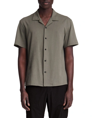 Shop Rag & Bone Men's Avery Solid Knit Camp Shirt In Olve