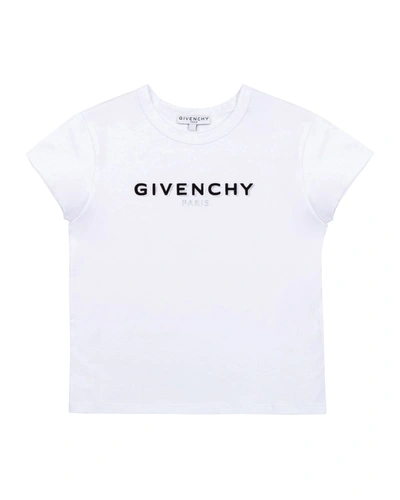 Shop Givenchy Girls' Shadow Logo Tee In 10b White