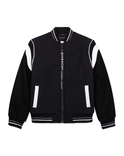 Shop Givenchy Boys' Jacket With Split Logo In 09b Black