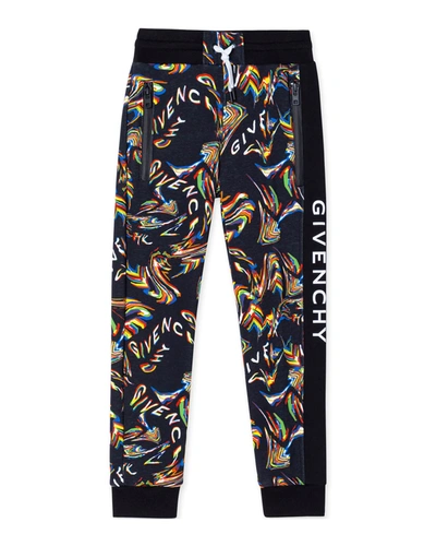 Givenchy Boys' Glitch-print Jogger Pants In Z41 Multi