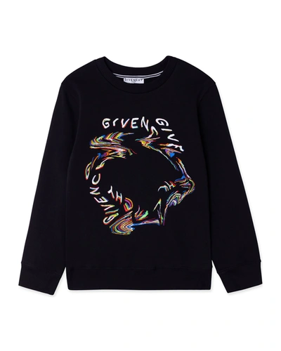 Shop Givenchy Boys' Glitch Logo Sweatshirt In 09b Black