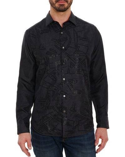 Shop Robert Graham Men's Dangerous Def Leppard Sport Shirt In Black