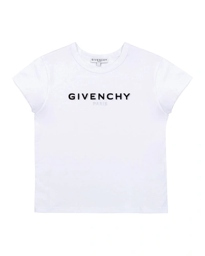 Shop Givenchy Girls' Shadow Logo Tee In 10b White