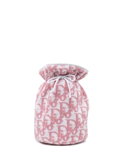 Pre-owned Dior  Trotter Drawstring Pouch In Pink