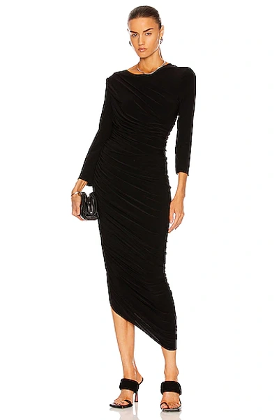 Shop Norma Kamali Long Sleeve Diana Gown In Black