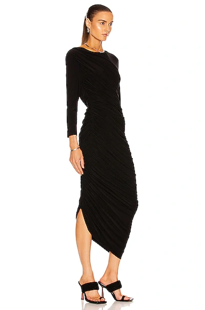 Shop Norma Kamali Long Sleeve Diana Gown In Black