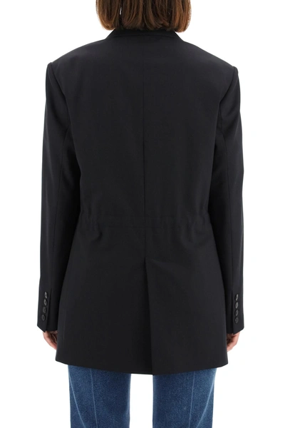 Shop Valentino Techno Toile Blazer In Blue