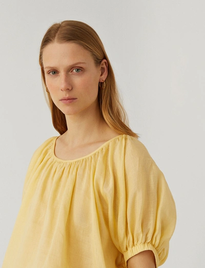 Shop Joseph Ramie Voile Baidy Blouse In Custard