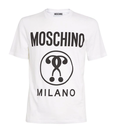 Shop Moschino Double Question Mark T-shirt In White