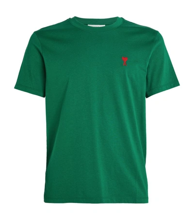 Shop Ami Alexandre Mattiussi Ami Paris Ami De Caur T-shirt In Green