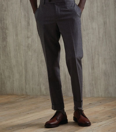 Shop Brunello Cucinelli Virgin Wool Pleated Trousers In Grey