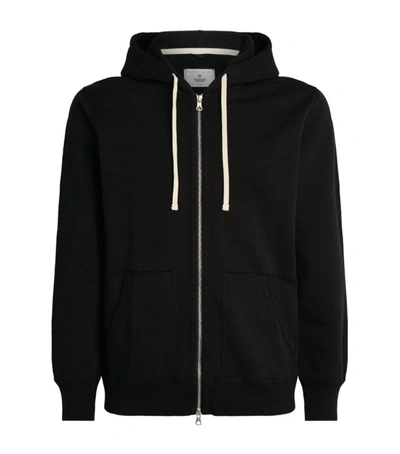 Shop Reigning Champ Cotton Zip-up Hoodie In Black