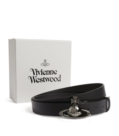 Shop Vivienne Westwood Gunmetal Orb Belt In Black