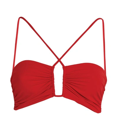 Shop Magda Butrym Strappy Bikini Top In Red