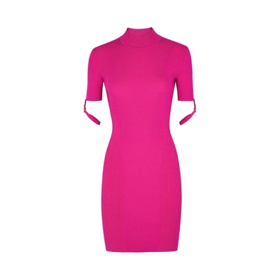 Shop Jacquemus La Robe Torre Fuchsia Stretch-knit Mini Dress In Pink