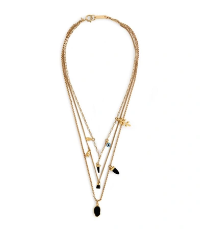 Shop Isabel Marant Layered Chain Necklace In Black
