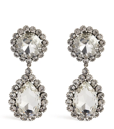 Shop Alessandra Rich Drop Pendant Earrings In Silver
