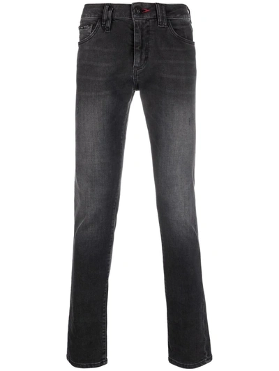 Shop Philipp Plein Slim-cut Denim Jeans In Black
