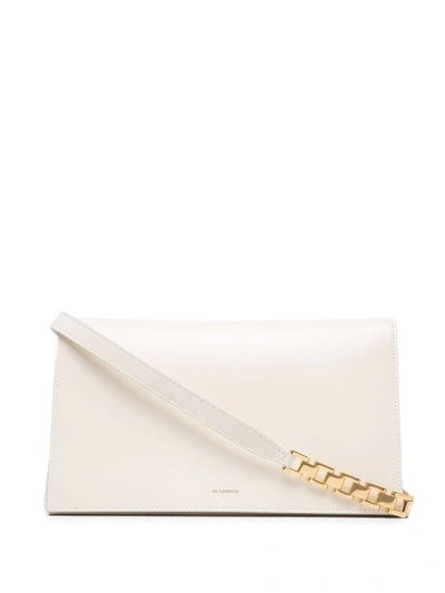 Shop Jil Sander Prysm Chain Leather Bag In Neutrals