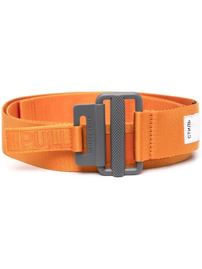 Shop Heron Preston Tape Logo Belt In Orange