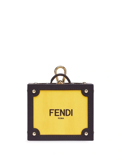 Shop Fendi Suitcase Logo-print Charm In Yellow